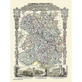 Karte von Shropshire 1836 durch Thomas Moule 1000 Stück Jigsaw Puzzle (Jhg)