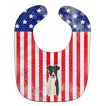 Carolines Schätze BB3093BIB patriotische USA Smooth Fox Terrier Baby Lätzchen