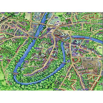 Stadtbilder Stadtplan von Durham 400 Stück Puzzle 470 x 320 mm (Hpy)