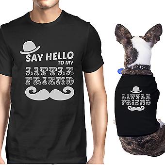 Lilla vän mustasch rolig hund matchande tröjor hund älskare gåvor