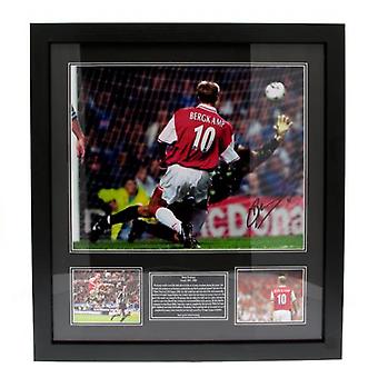 FC Arsenal Bergkamp signiert gerahmt Print