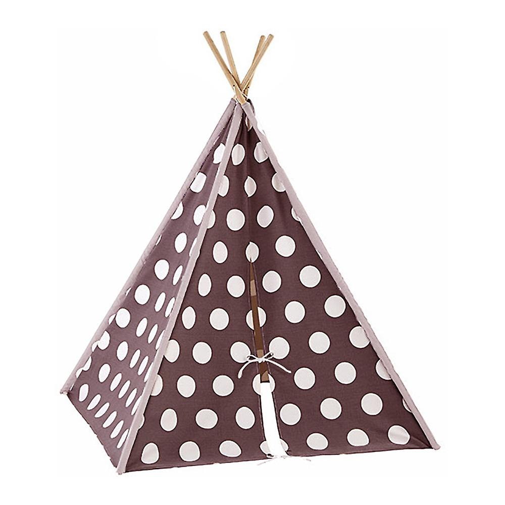 modern home childrens canvas tepee set with travel case - brown