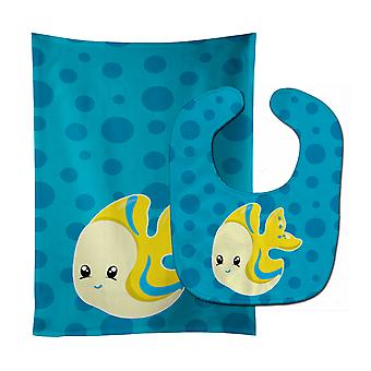 Carolines Schätze BB8899STBU nautische Tropenfische Baby Lätzchen & Spucktuch